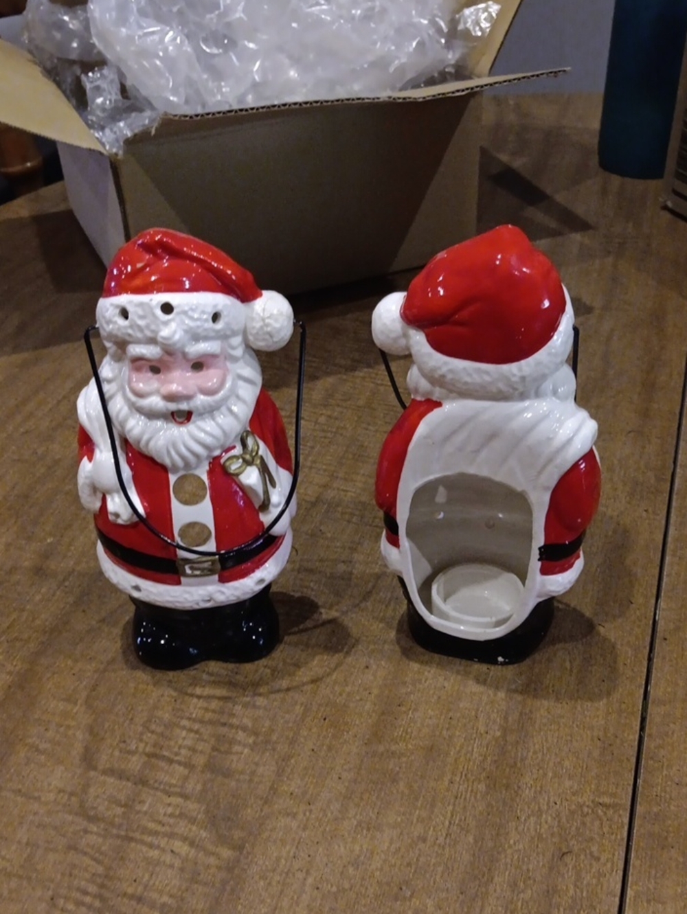 Festive Red Santa Ceramic Candle Holder – Holiday Home Decor